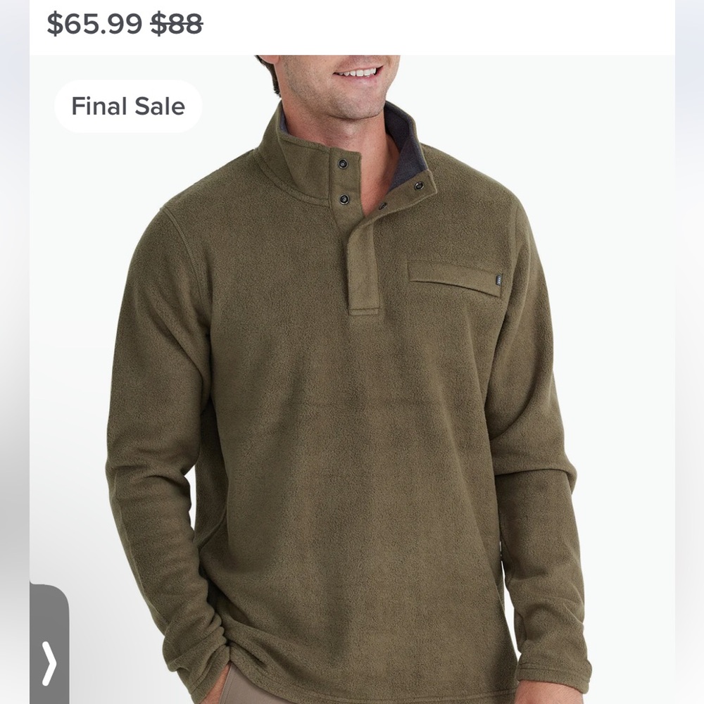Free fly Men's Bamboo Polar Fleece Snap Pullover